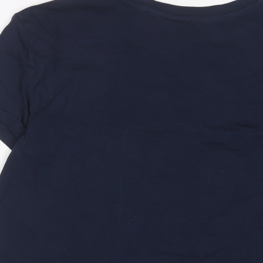 Marks and Spencer Womens Blue Solid Cotton Top Pyjama Top Size M - Rise and shine