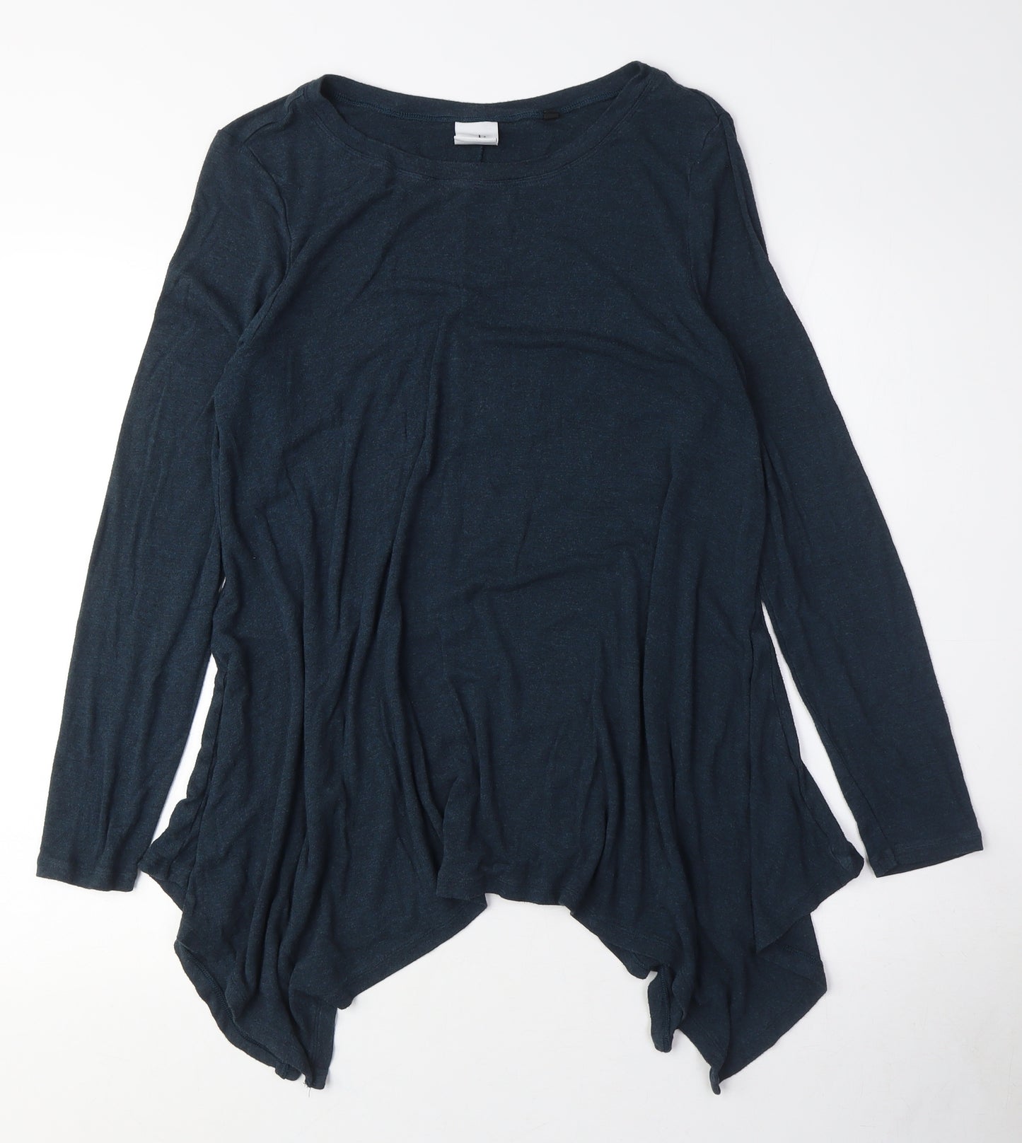 Women's Blue Long Sleeve Basic T-Shirt, Size S