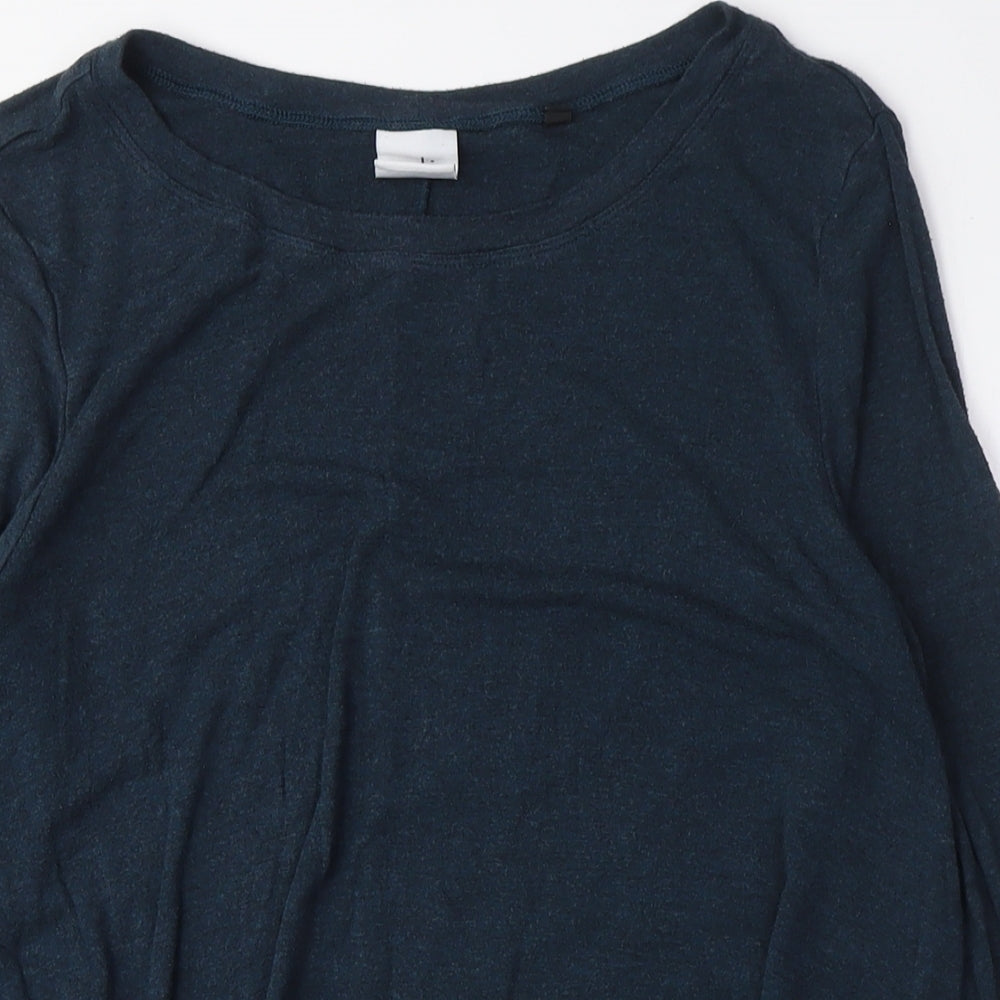 Women's Blue Long Sleeve Basic T-Shirt, Size S