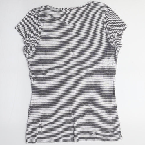 Gap Women's Black Striped T-Shirt, Medium, Casual