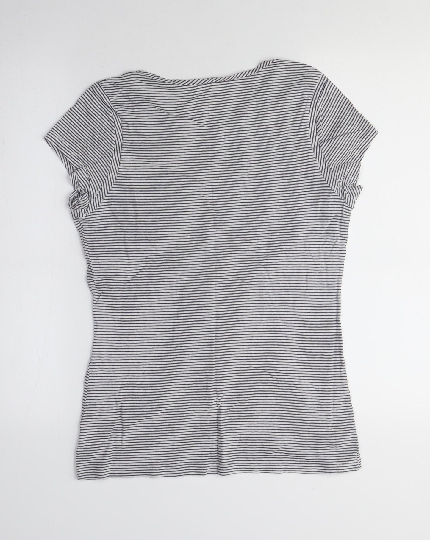 Gap Women's Black Striped T-Shirt, Medium, Casual