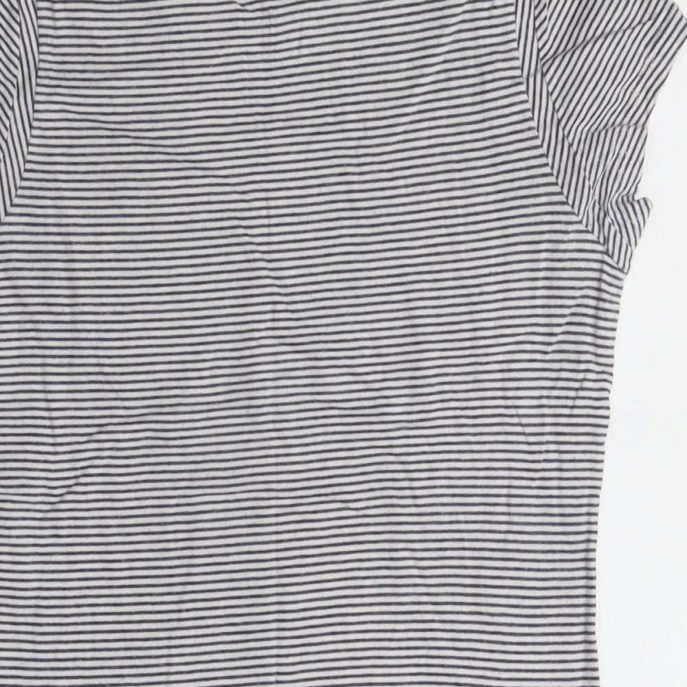 Gap Women's Black Striped T-Shirt, Medium, Casual