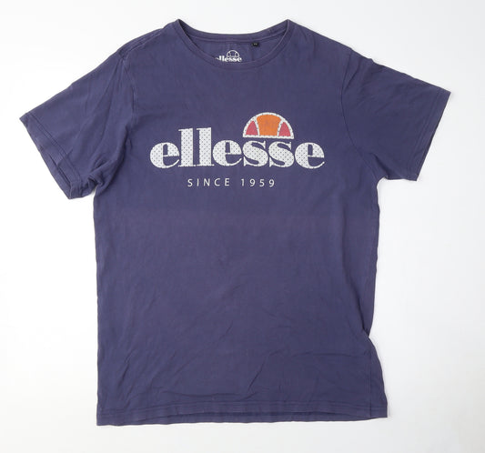 Ellesse Men's Blue Graphic T-Shirt, M, Retro Sports Style