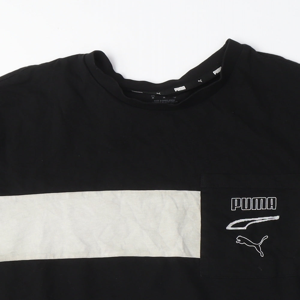 Puma Men's Black Medium Colourblock T-Shirt