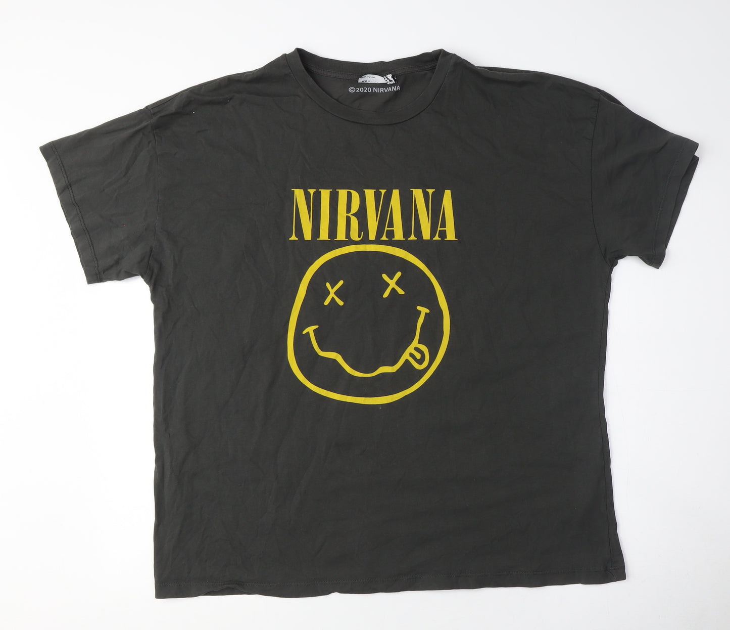 Nirvana Black Crew Neck Unisex T-Shirt - Size L