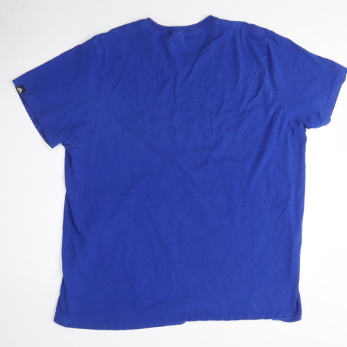 Adidas Men's Blue T-Shirt, Size L, Logo Detail