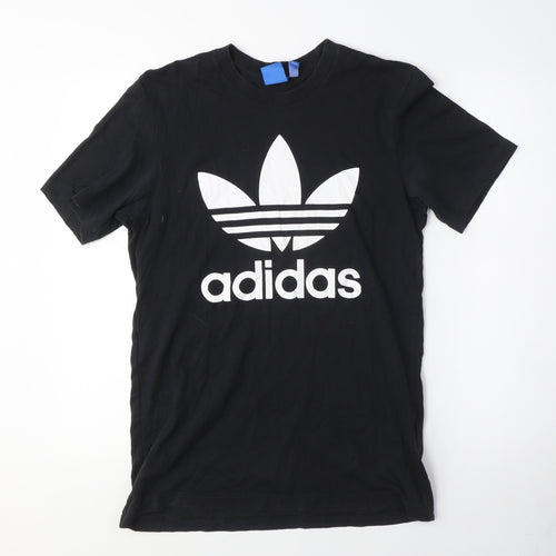 Adidas Men's Black Graphic Cotton T-Shirt - Medium