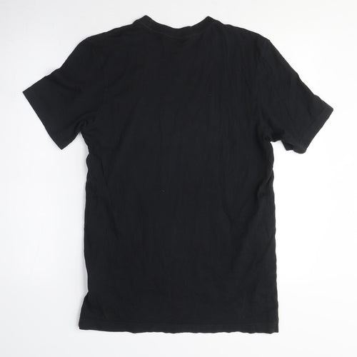 Adidas Men's Black Graphic Cotton T-Shirt - Medium