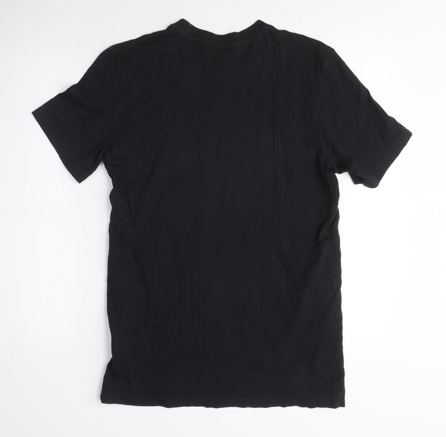 Adidas Men's Black Graphic Cotton T-Shirt - Medium