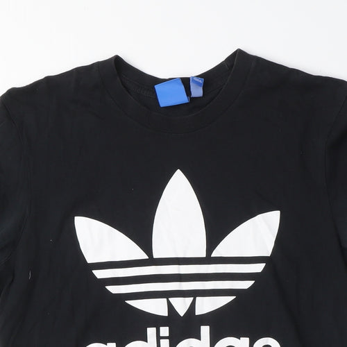 Adidas Men's Black Graphic Cotton T-Shirt - Medium