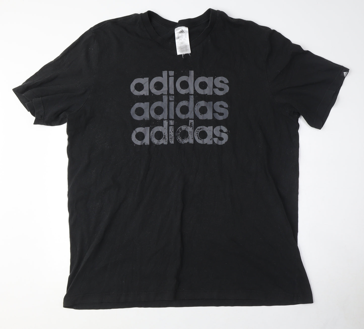 Adidas Men's Black Logo T-Shirt, Size L, Sports Style