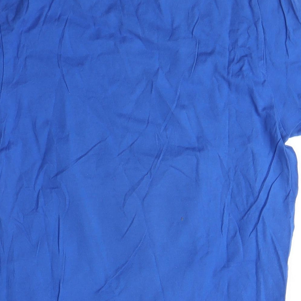 Adidas Men's Blue Graphic Print T-Shirt Medium