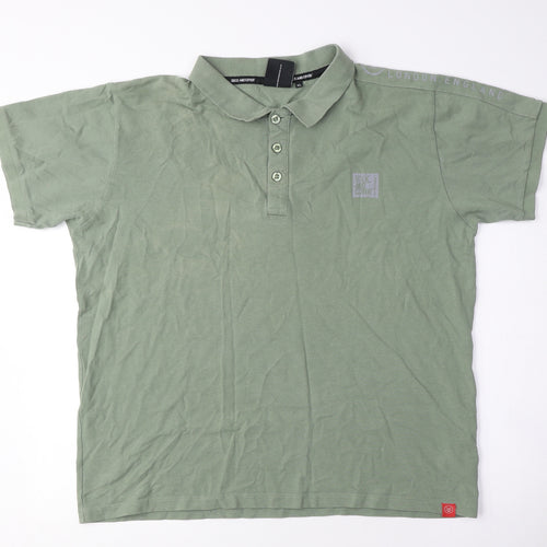 Duck and Cover Men's XL Green Collared T-Shirt
