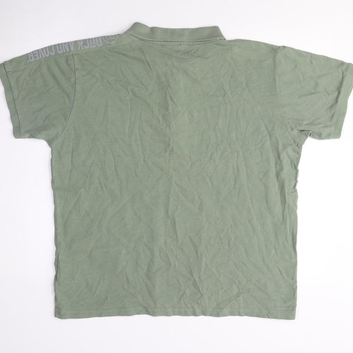 Duck and Cover Men's XL Green Collared T-Shirt