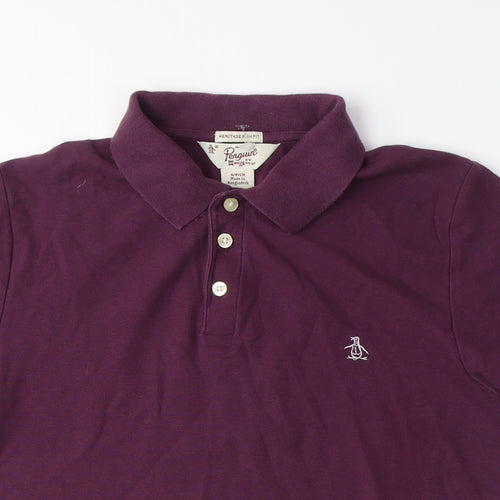 Penguin Men's Purple Slim Fit Polo T-Shirt M