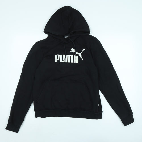 PUMA Womens Black Polyester Pullover Hoodie Size 14 - Logo - PUMA