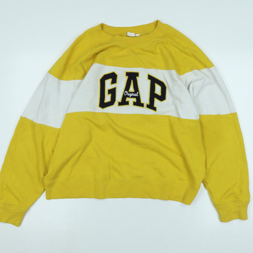 Gap Womens Yellow Polyester Pullover Sweatshirt Size M - Logo - GAP