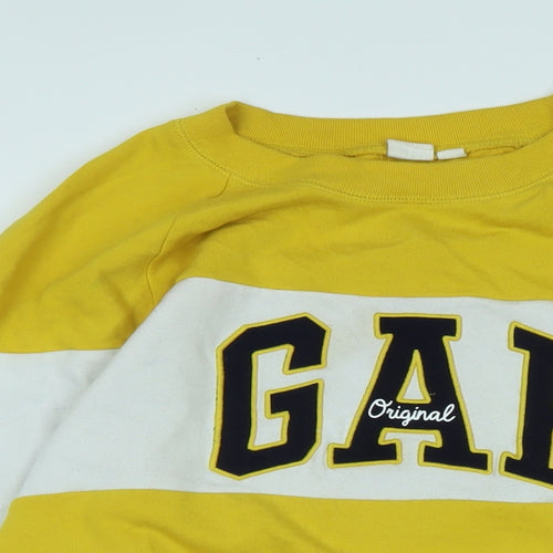 Gap Womens Yellow Polyester Pullover Sweatshirt Size M - Logo - GAP