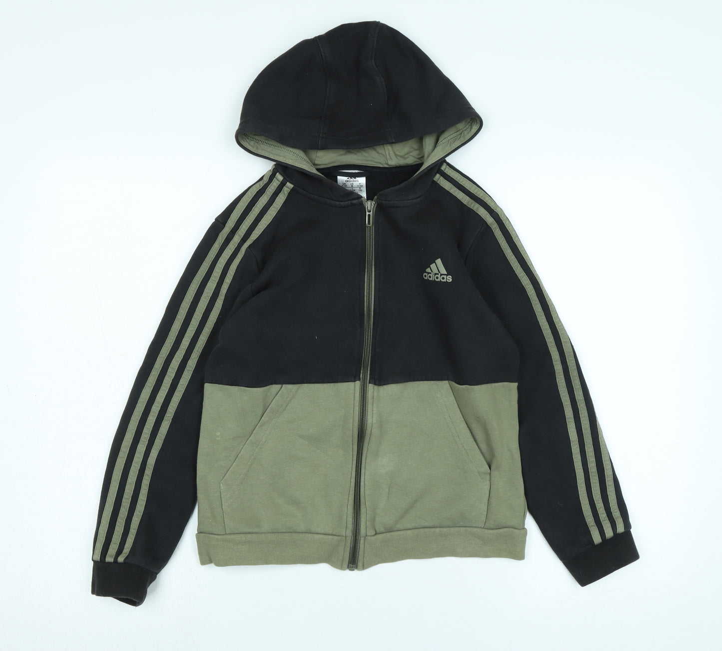 adidas Boys Black Jacket Size 11-12 Years Zip - Logo- Adidas