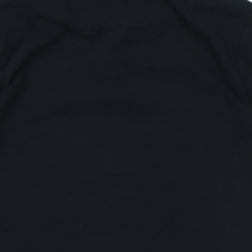 Charles Wilson Mens Black Cotton Polo Size M Collared Button