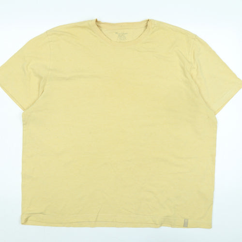 Lee Cooper Mens Yellow Cotton T-Shirt Size 2XL Crew Neck - Logo