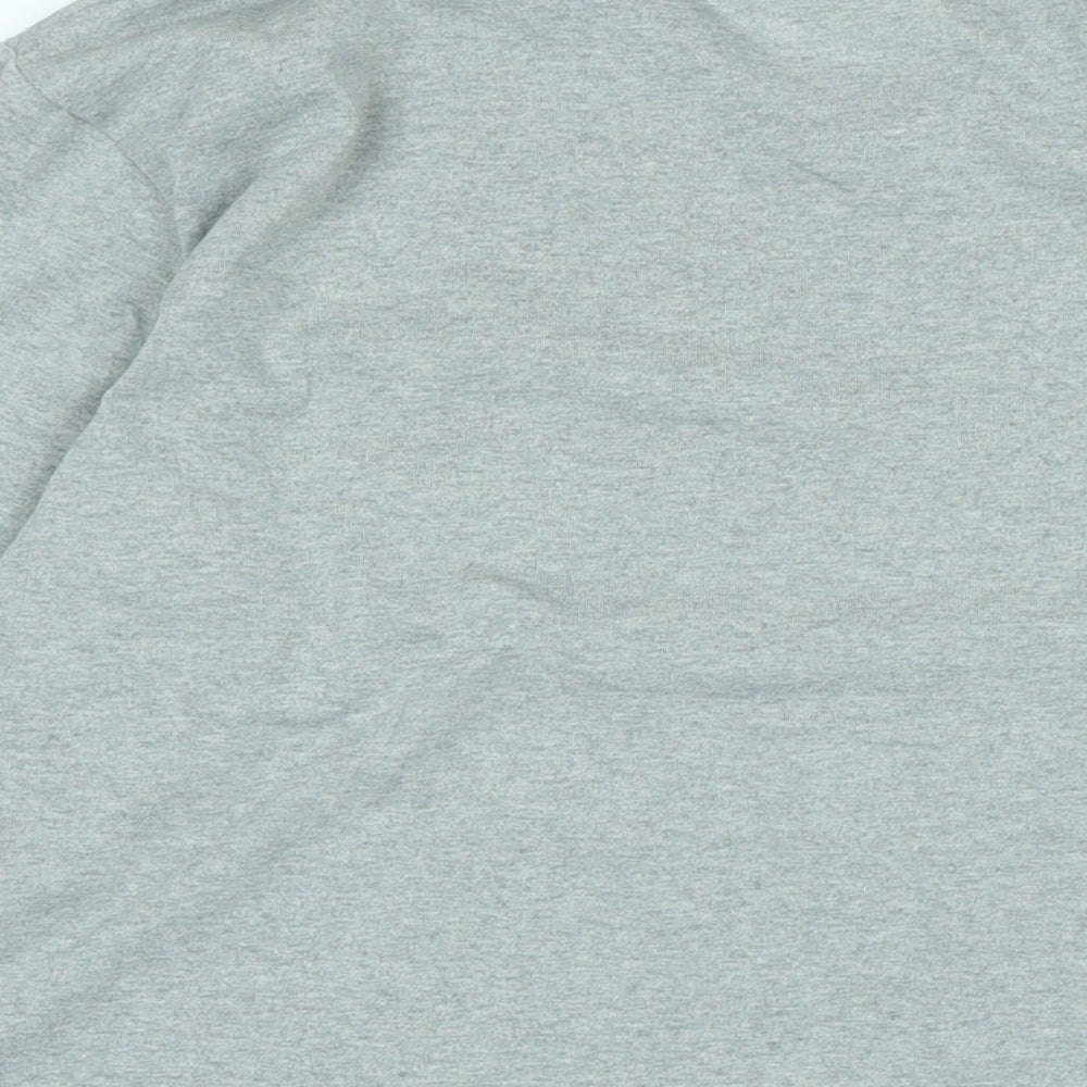 The White Company Mens Grey Cotton T-Shirt Size M V-Neck - Logo