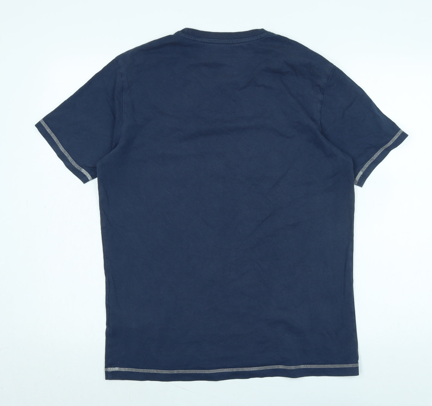 Penguin Mens Blue Cotton T-Shirt Size M Crew Neck - Logo