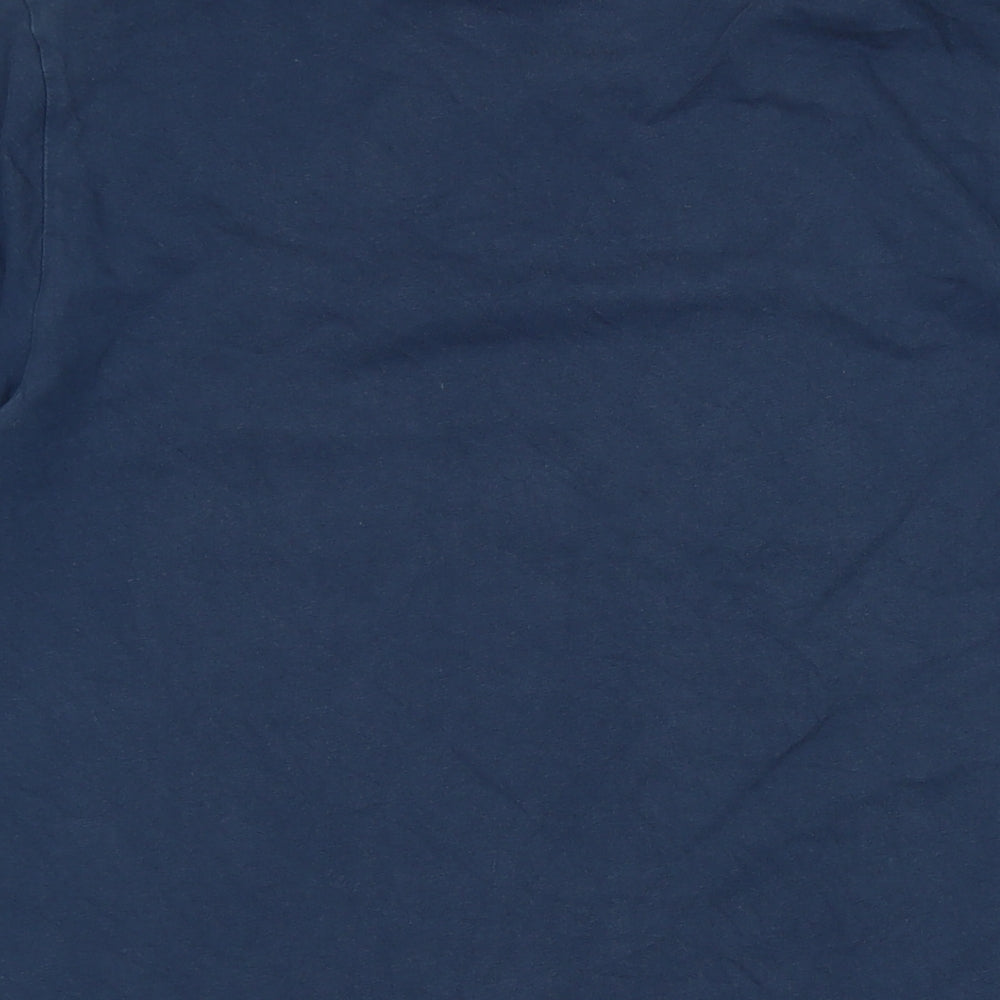 Penguin Mens Blue Cotton T-Shirt Size M Crew Neck - Logo