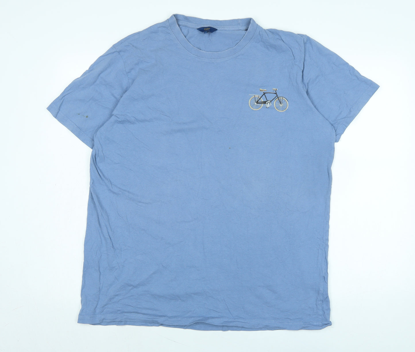 Cotton Traders Mens Blue Cotton T-Shirt Size XL Crew Neck - Logo