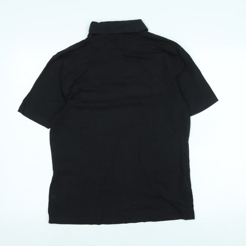 Penguin Mens Black Cotton Polo Size M Collared - Logo