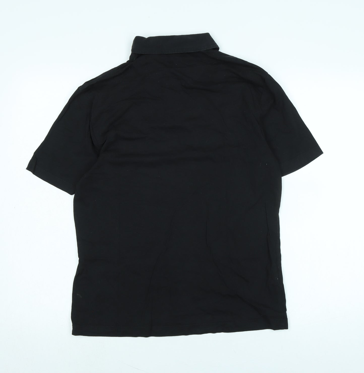 Penguin Mens Black Cotton Polo Size M Collared - Logo