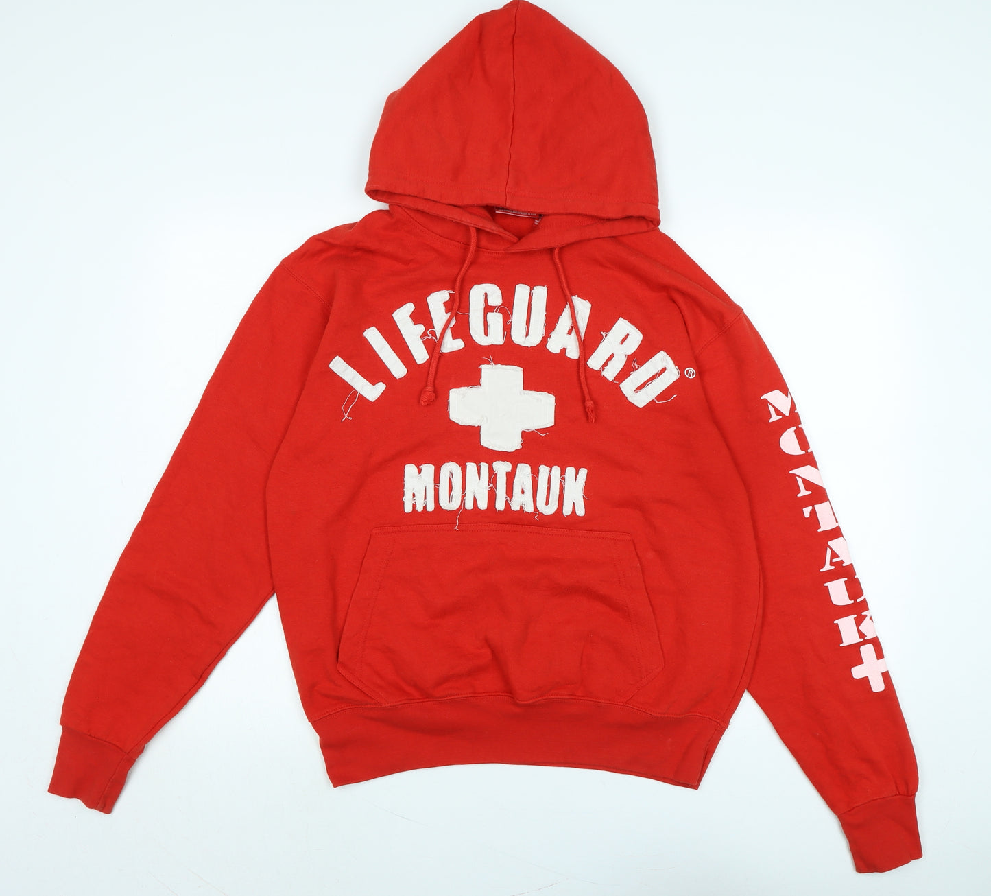 Lifeguard Mens Red Cotton Pullover Hoodie Size S - Logo- Lifeguard Montaux