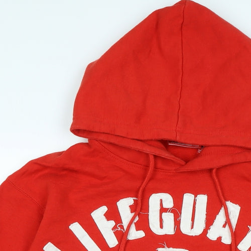 Lifeguard Mens Red Cotton Pullover Hoodie Size S - Logo- Lifeguard Montaux