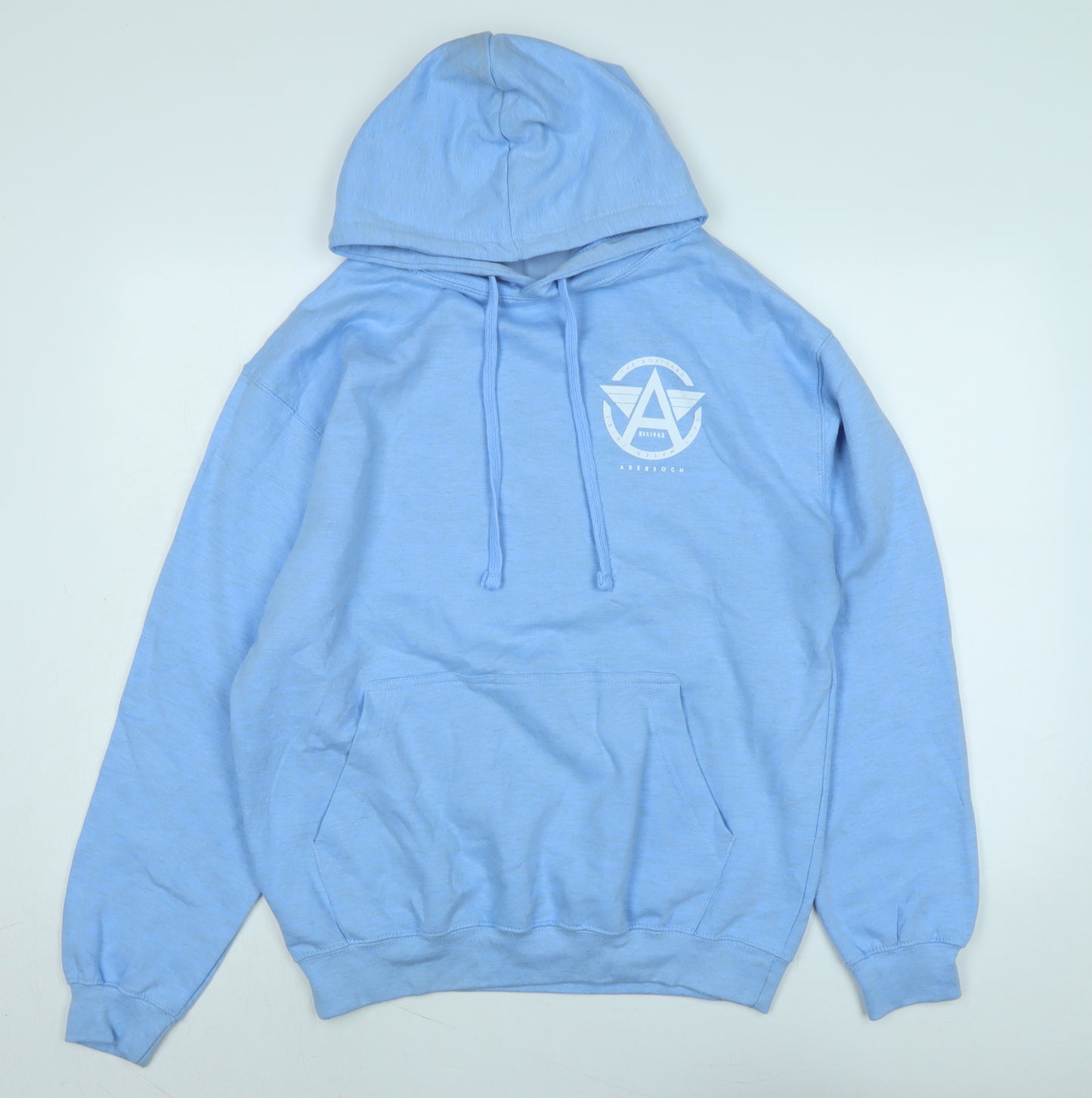 The Boatyard Mens Blue Cotton Pullover Hoodie Size L - Logo - The Boatyard Abersoch