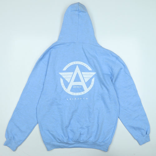 The Boatyard Mens Blue Cotton Pullover Hoodie Size L - Logo - The Boatyard Abersoch