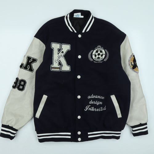 LKOD Mens Blue Bomber Jacket Jacket Size M Snap - Logo - LKODCN Dreamclub
