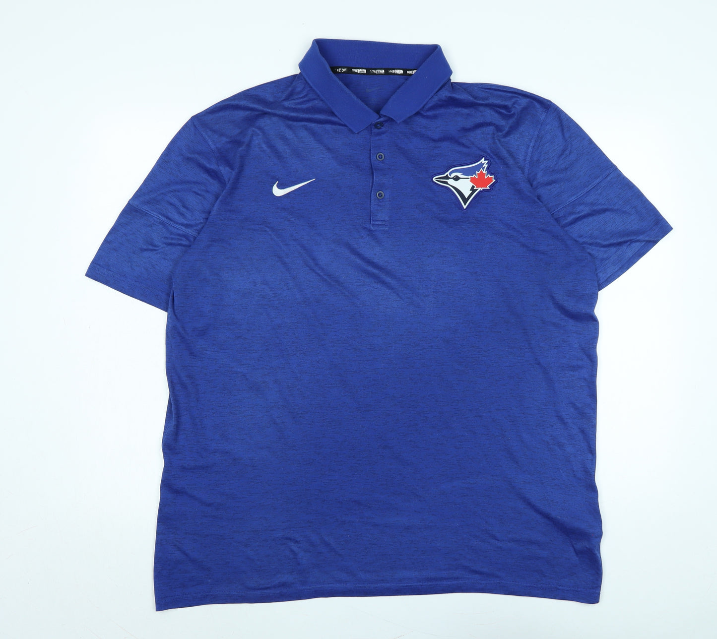 Nike Mens Blue Polyester Polo Size XL Collared - Logo