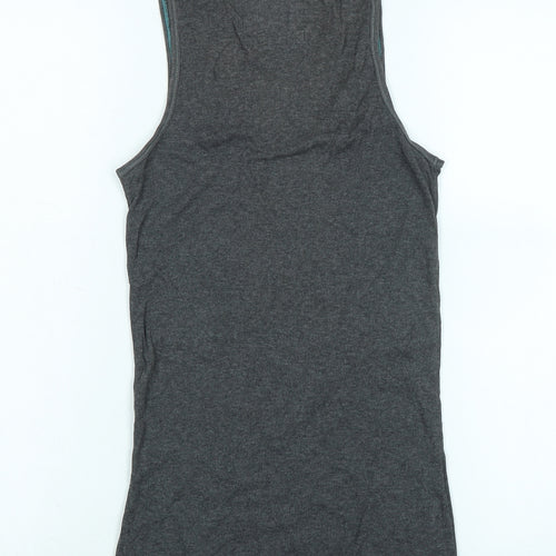 Hollister Womens Grey Cotton Basic Tank Size M Scoop Neck - Logo