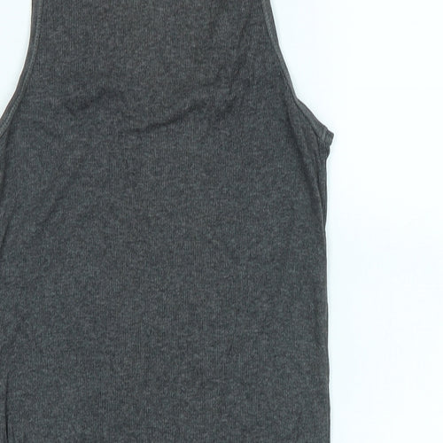 Hollister Womens Grey Cotton Basic Tank Size M Scoop Neck - Logo