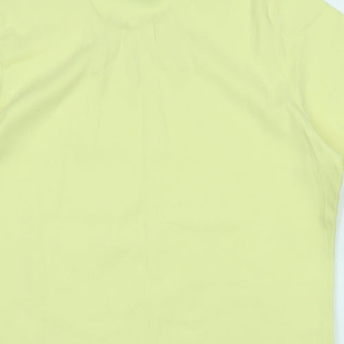 Isle Womens Yellow Cotton Basic T-Shirt Size M Scoop Neck - Logo