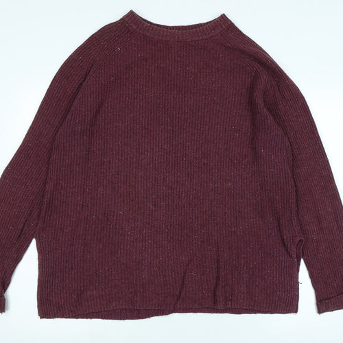 Fat Face Womens Red Boat Neck Cotton Pullover Jumper Size 12 - Logo