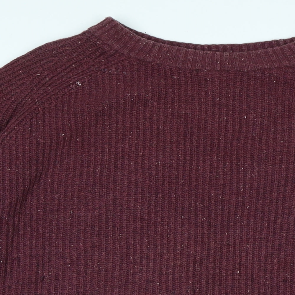 Fat Face Womens Red Boat Neck Cotton Pullover Jumper Size 12 - Logo