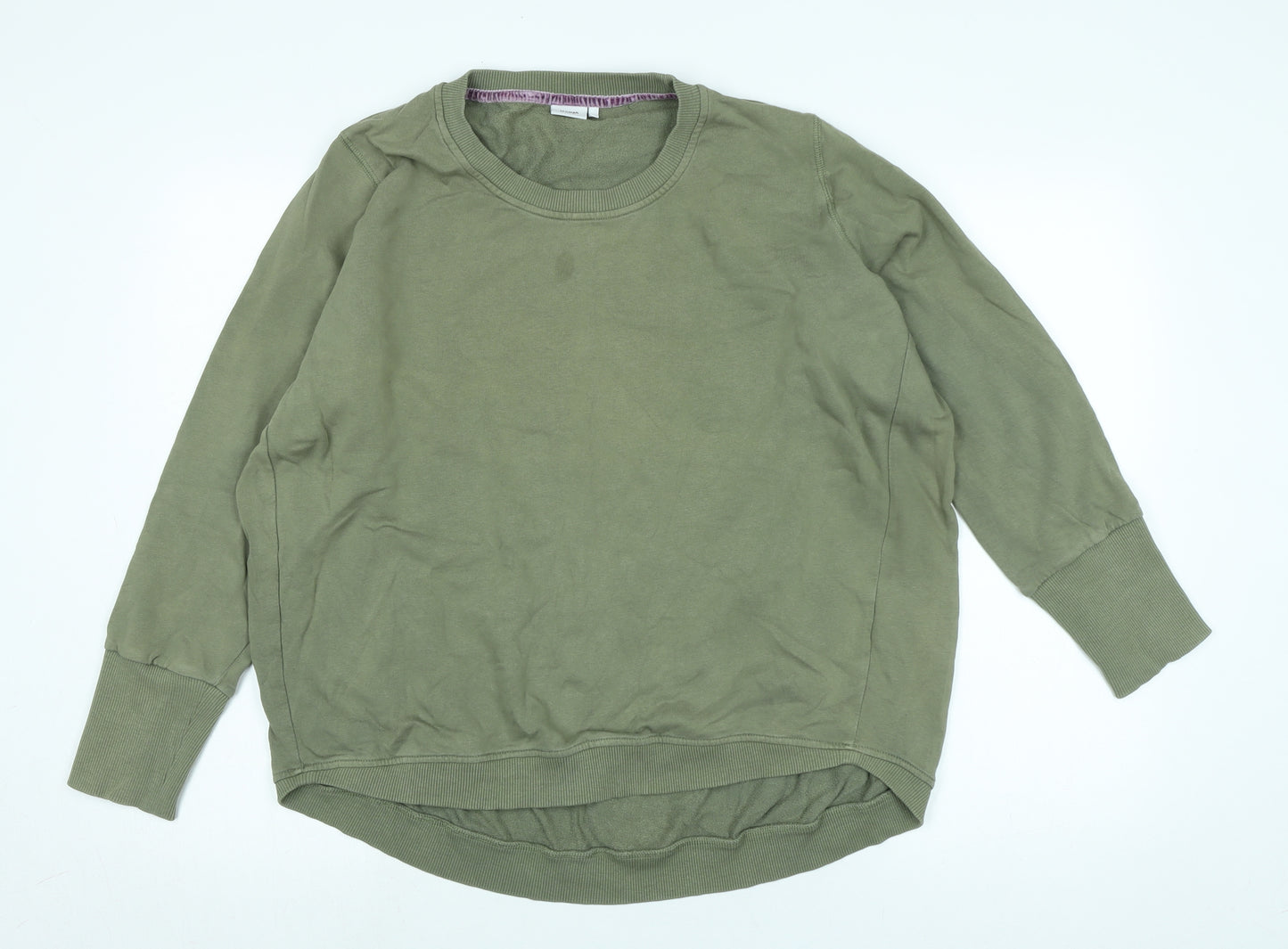 Numph Womens Green Cotton Pullover Sweatshirt Size L - Logo