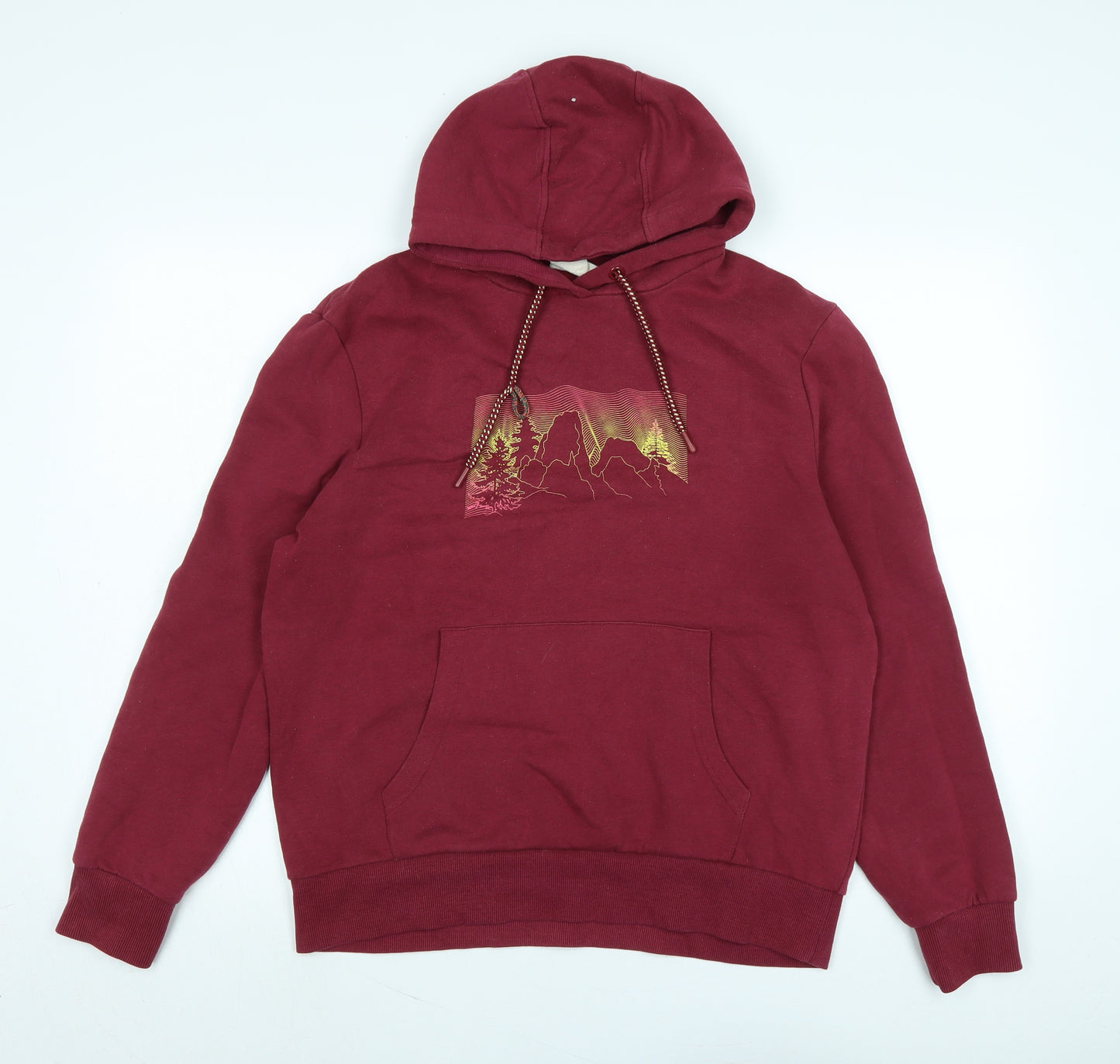 Mountain Warehouse Mens Red Polyester Pullover Hoodie Size XS - Logo