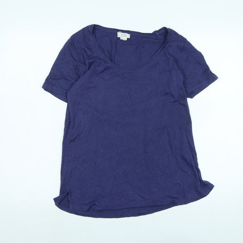 Fat Face Womens Purple Cotton Basic T-Shirt Size 8 Scoop Neck - Logo