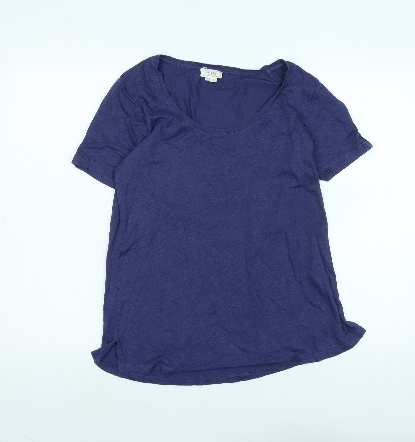 Fat Face Womens Purple Cotton Basic T-Shirt Size 8 Scoop Neck - Logo