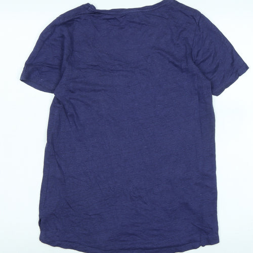 Fat Face Womens Purple Cotton Basic T-Shirt Size 8 Scoop Neck - Logo