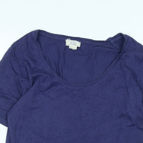 Fat Face Womens Purple Cotton Basic T-Shirt Size 8 Scoop Neck - Logo