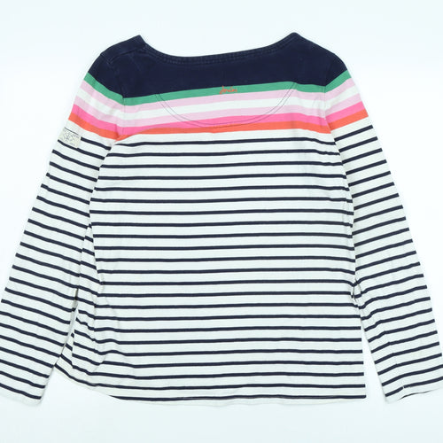 Joules Womens Blue Cotton Jersey T-Shirt Size 12 Boat Neck - Logo