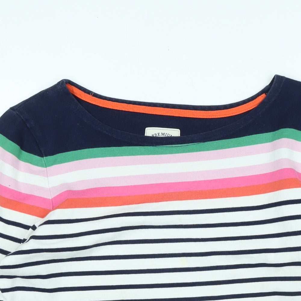 Joules Womens Blue Cotton Jersey T-Shirt Size 12 Boat Neck - Logo